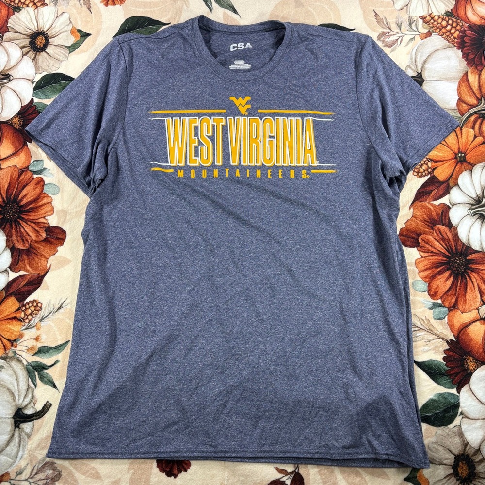 West Virginia Mountaineers NCAA Mens Short Sleeve T-Shirt Heather Gray Size XL